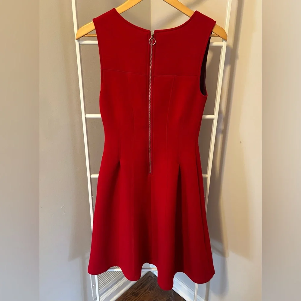 Anthropologie Maeve Vibrant Red Fit and Flair Dress - Picture 5 of 8